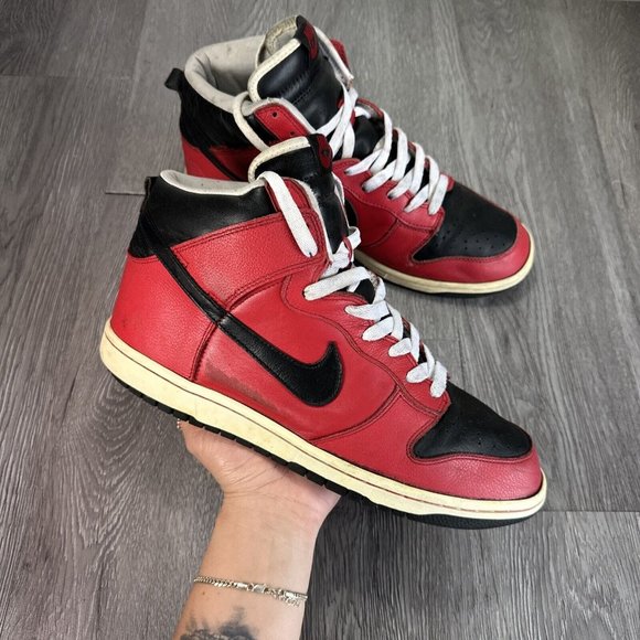 NIKE Hi Dunks Jordan Varsity Red Black Size 10 - Projects 309432-601 Rare